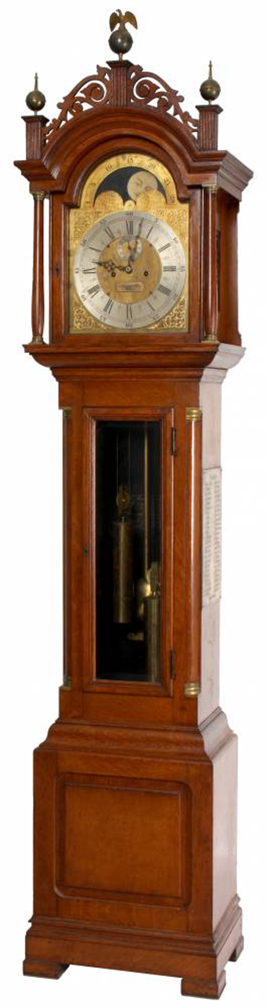 E. Howard & Co.  No. 81 oak grandfather clock , 98 inches tall (est. $8,000-$12,000). Image courtesy of Fontaine’s Auction Gallery.
